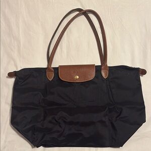 Longchamp Black and Brown Tote Bag